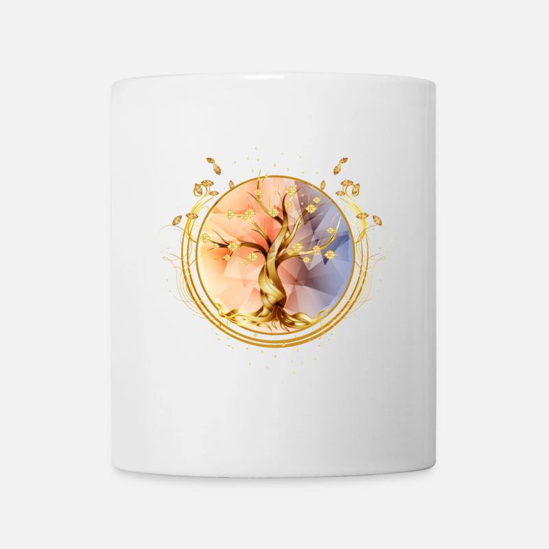 Amulette magique, symbole de l’arbre de vie doré - Mug blanc - blanc