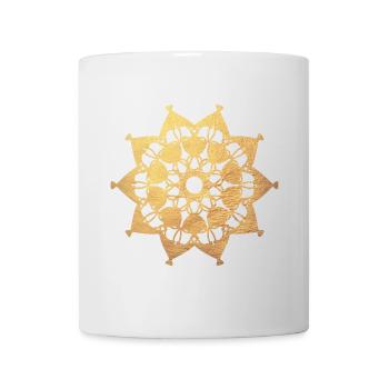 Ornament Yoga Sun Meditation Yogi India Gold - Mug - white - Front