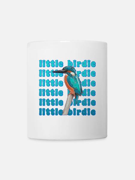 Eisvogel - schöner blauer Vogel – Aquarell Malerei - Tasse - Weiß