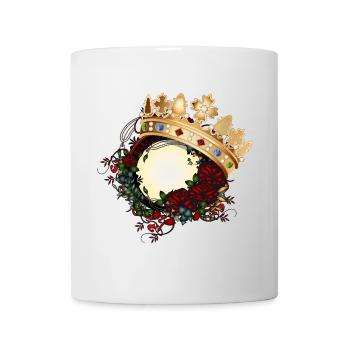 zeitloses Rosen Jugendstil Ornament mit Krone - Tasse - Weiß - Vorne