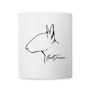 Bull Terrier Profil Hunde Hund Wilsigns - Tasse - Weiß - Vorne