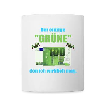Den Grüne mag ich ! - Tasse - Weiß - Vorne