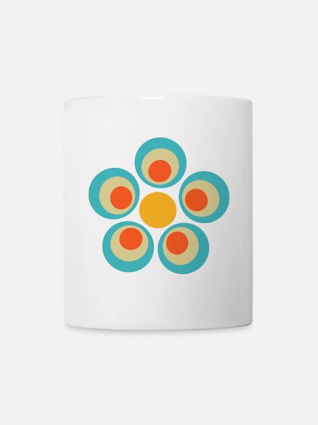 des années 70 motif de fleur - Mug blanc - blanc