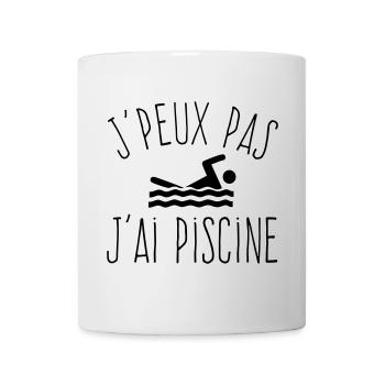 J'peux pas j'ai Piscine - Humour Natation - Mug blanc - blanc - Devant