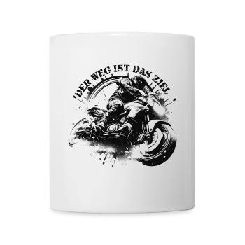 Der Weg ist das Ziel Motorrad Motorradfahrer Biker - Tasse - Weiß - Vorne