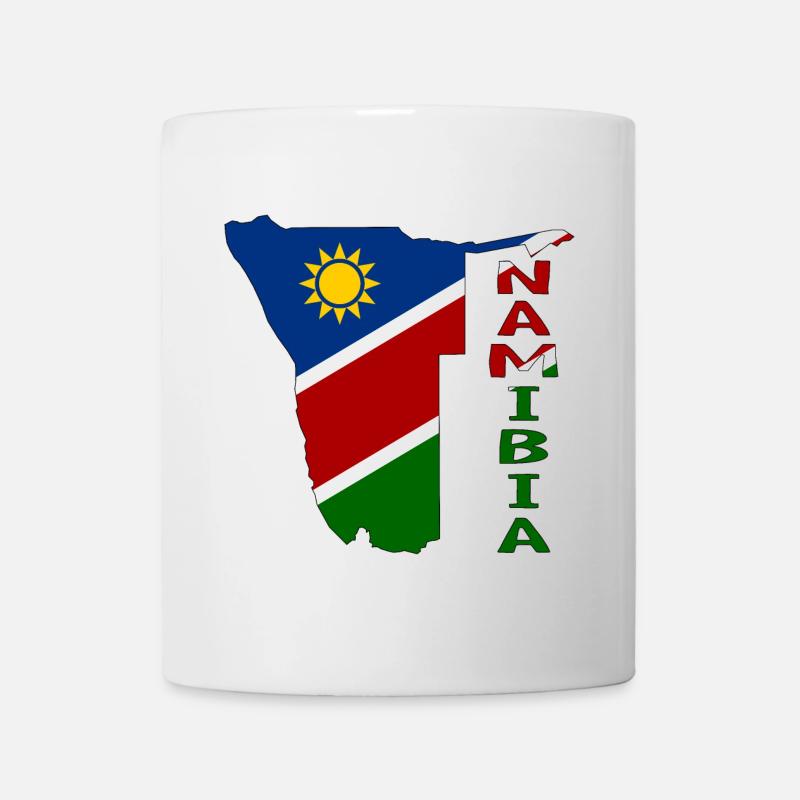 Namibia Landkarte Flagge - Tasse - Weiß