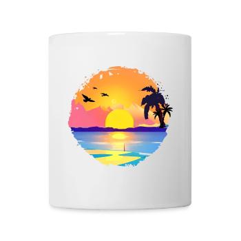Summer Sunset Beach Watercolor - Mug - white - Front