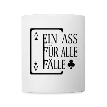 Ein ASS Spielkarten Karten Poker Game Casino Shirt - Tasse - Weiß - Vorne