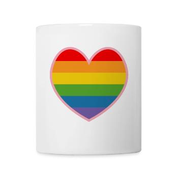 LGBT Shirt CSD QUEER HERZ - Tasse - Weiß - Vorne