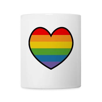 LGBT QUEER HERZ black Tshirt Design lgbt csd Shirt - Tasse - Weiß - Vorne