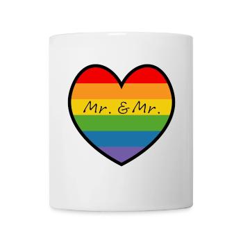 LGBT Mr et Mr HERZ noir gay gay mariage - Mug blanc - blanc - Devant