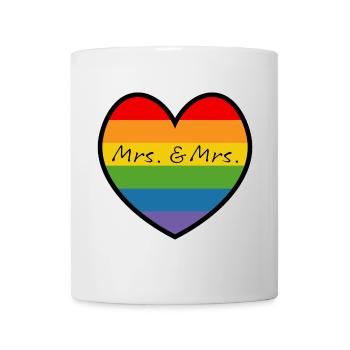 LGBT Mrs and Mrs HERZ black lesbische Hochzeit - Tasse - Weiß - Vorne