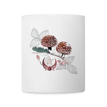 Fliegenpilz Wicca Symbol Naturzauber Herbst - Tasse - Weiß - Vorne
