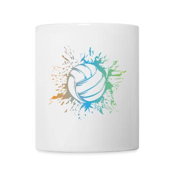 volleyball explosion beachvolleyball farben Logo - Tasse - Weiß - Vorne