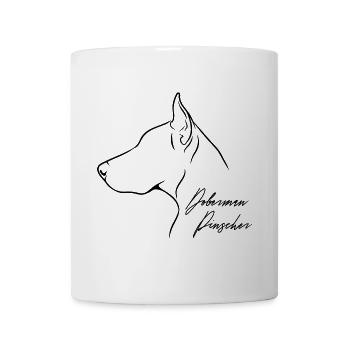 Doberman Pinscher Profil Hunde Hund Wilsigns - Tasse - Weiß - Vorne