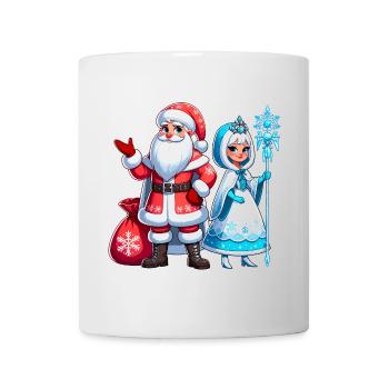Ded Moroz Snegurotschka russischer Weihnachtsmann - Tasse - Weiß - Vorne