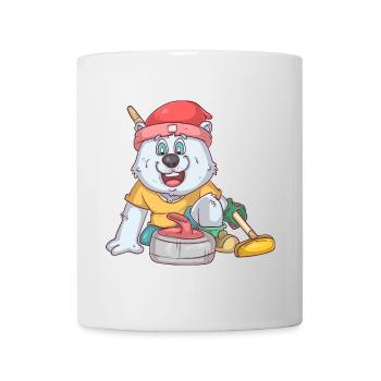 Curling Polar Bear - Mug - white - Front