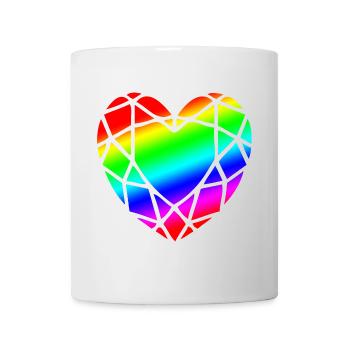 LGBTQ Pride Herz Diamantform - Tasse - Weiß - Vorne