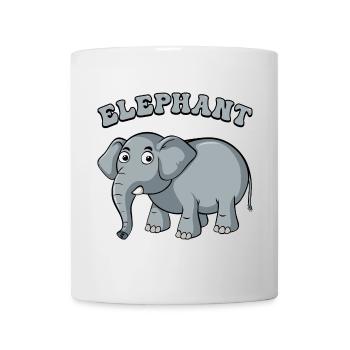 Elefant Arc Karikatur auf Schwarz - Tasse - Weiß - Vorne