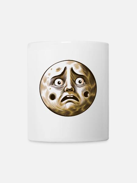 Schreckhafter Mond - Tasse - Weiß
