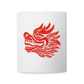 Tête de dragon chinois (rouge) - Mug blanc - blanc - Devant
