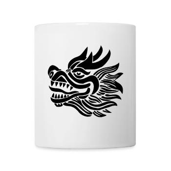 Tête de dragon chinois (noir) - Mug blanc - blanc - Devant