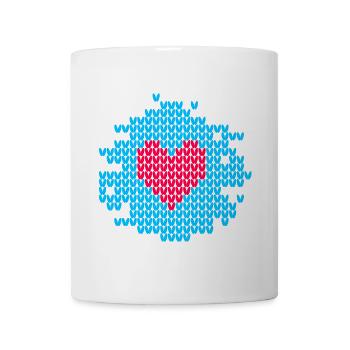 Heart Knit Pattern Christmas ugly christmas Xmas - Mug - white - Front