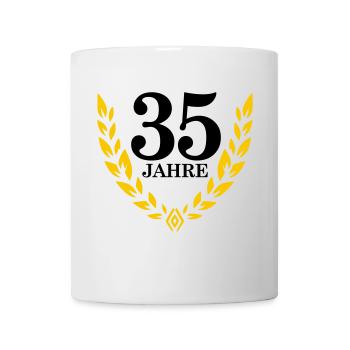 Jubiläum 35 Jahre Lorbeerkranz - Tasse - Weiß - Vorne