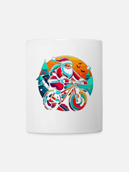 Santa Neon Bike Ride - Mug - white