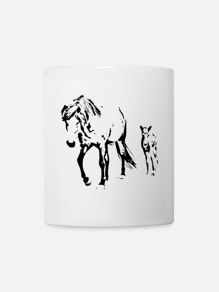 Pferde T-shirt Geschenk Reiter  - Tasse - Weiß