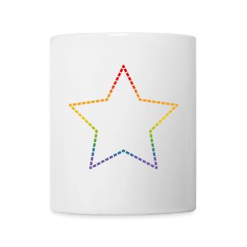 LGBTQI Regenbogen Stern Kontur lgbt csd tshirt - Tasse - Weiß - Vorne