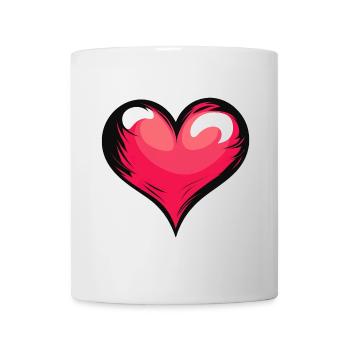 stylish heart design in red, black and white - Mug - white - Front