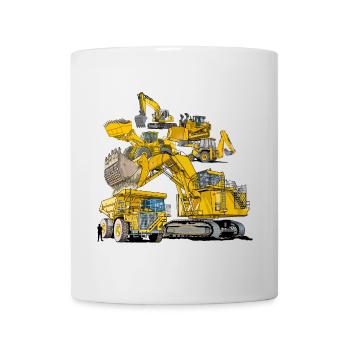 Véhicules de chantier de grande taille - Mug blanc - blanc - Devant