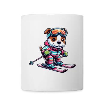 Chien American Staffordshire Terrier Ski Skieur - Mug blanc - blanc - Devant