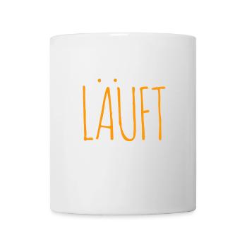 läuft - Tasse - Weiß - Vorne