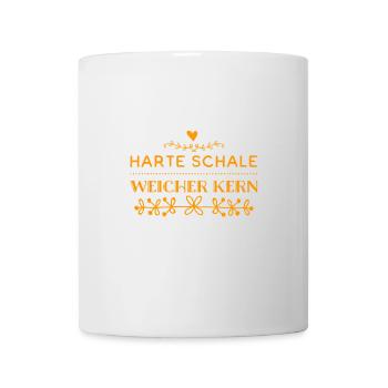 außen hart, innen weich - Tasse - Weiß - Vorne