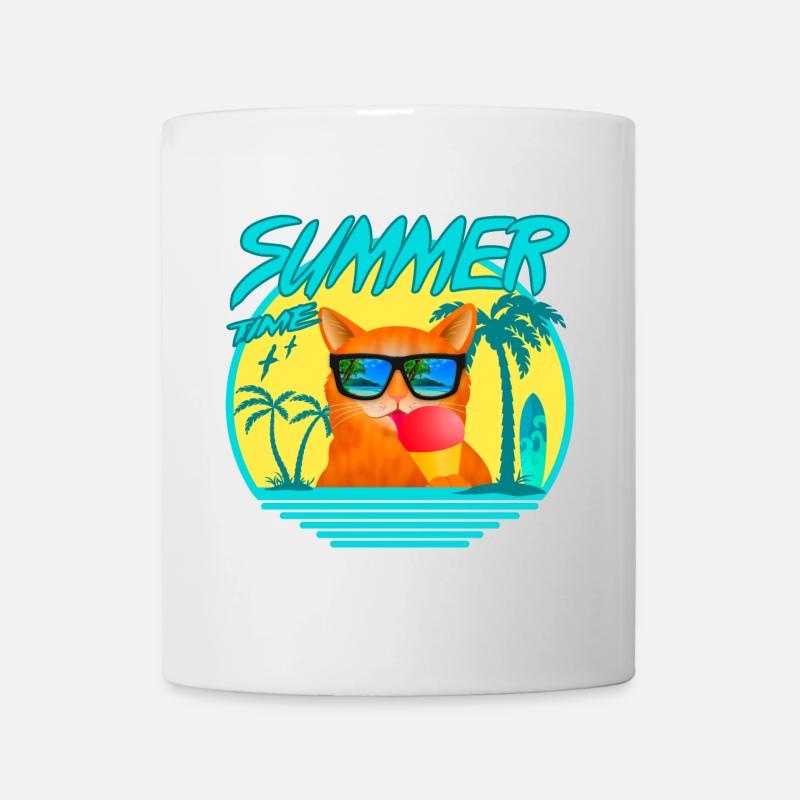 SUMMERCAT WITH ICE - Tasse - Weiß