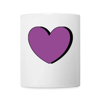 Coeur Violet Noir Saint Valentin - Mug blanc - blanc - Devant