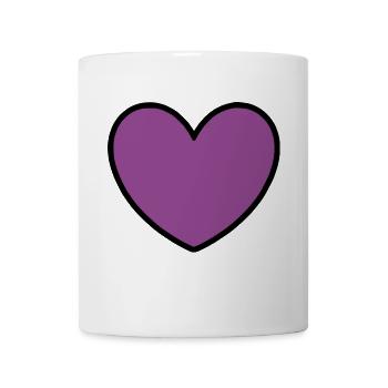 Coeur Violet Noir Saint Valentin - Mug blanc - blanc - Devant
