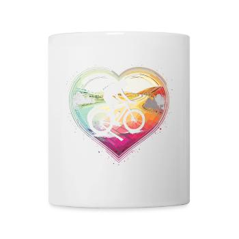Lebendiges Fahrradherz-Design - Tasse - Weiß - Vorne