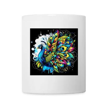 Pfau - Tasse - Weiß - Vorne