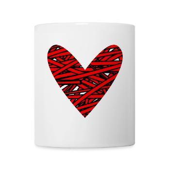 HEART. HEARTS. VALENTINE'S DAY. LOVE. LOVE. COUPLE. - Mug - white - Front