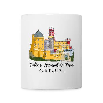 Portugal, Sintra Castle, Pena Palace, Drawing - Mug - white - Front