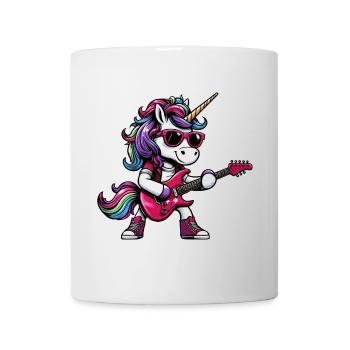 Unicorn Rock Metal Musician Guitar Design - Mug - white - Front