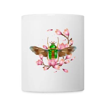 Stephanorrhina guttata Käferart mit Magnolie - Tasse - Weiß - Vorne