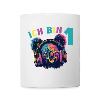 1.Geburtstag Koala Koalabär mit Kopfhörer Musik - Tasse - Weiß - Vorne