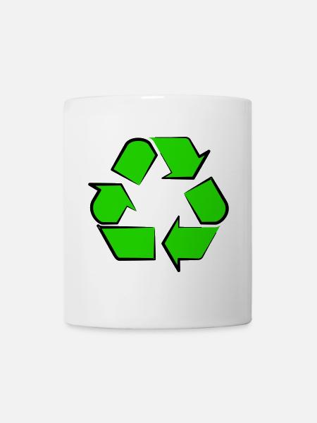Neon Recycling Symbol - Tasse - Weiß