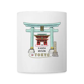 Tokyo, Japan, Kanda Myojin, Torii, Drawing - Mug - white - Front