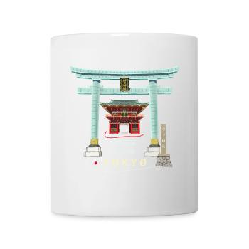 Tokyo, Japan, Kanda Myojin, Torii, Drawing - Mug - white - Front