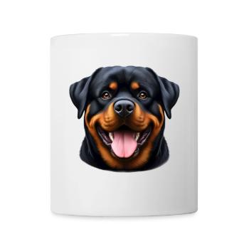 Un Rottweiler heureux - Mug blanc - blanc - Devant